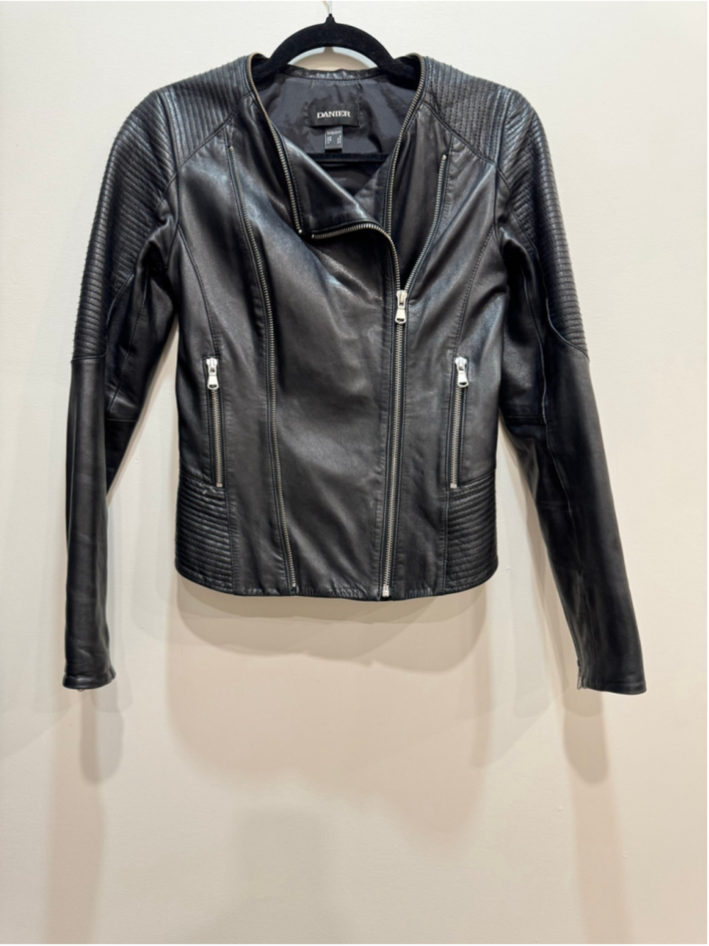Danier Leather Moto Biker Jacket Black Size XXS / 0 Edgy Baddie